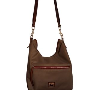 Dooney & Bourke Brown Shoulder Bag with Leather Trim